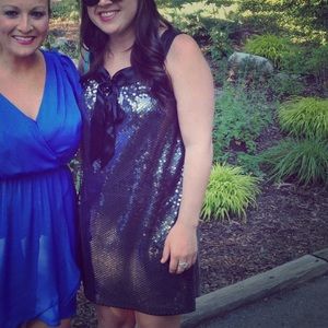 LaRok black sequin mini party dress size M